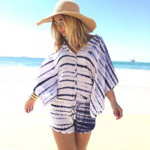 ชุดเดรสปาร์ตี้ชายหาดของผู้หญิง,เดรสผ้าเรยอนมัดย้อมชุดปาร์ตี้ชายหาด - Product Image 1