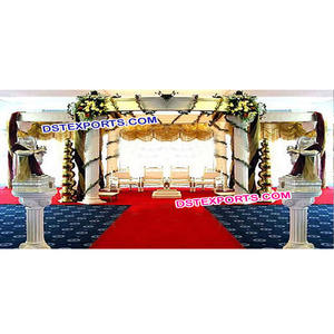 เสาไฟเบอร์สไตล์โรมันสำหรับงานแต่งงานทำจากใยทรงแมนดาลับไฟเบอร์สลักสำหรับงานแต่งงานเสาสไตล์โรมันสำหรับงานแต่งงานดีไซน์ใหม่ - Product Image 1