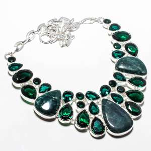 Collier de bijoux en argent sterling 925 de pierre de sang de pierre de sang de pierre de quartz bleu - Product Image 2