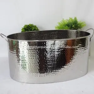 Hot Unique seau à champagne style moderne fantaisie martelé ovale champagne boisson baignoire luxe Offre Spéciale haute qualité métal bac à glace - Product Image 1