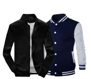 Chaqueta de cuero con deportes de manga chaqueta de béisbol de los hombres chaqueta al por mayor bordado - Product Image 1
