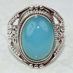 ความงามพิเศษรูปไข่รูปร่าง Chalcedony 925แหวนเงินสเตอร์ลิงออกแบบเครื่องประดับเงินแฟชั่นเครื่องประดับเงิน - Product Image 2
