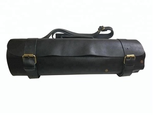 Bolsa/Estuche Enrollable para Cuchillos de Chef, de Cuero Genuino Premium Ligero, con 16 Ranuras, Color Negro - Nuevo Modelo - Product Image 2