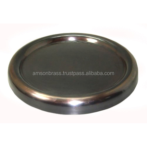 เชิงเทียนแบบโบราณที่วางเทียนทรงกลมสำหรับตกแต่งโต๊ะอาหารค่ำทำจากทองเหลืองโลหะแนววินเทจสำหรับคริสตจักร - Product Image 1