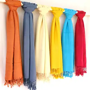 Plain Solid Colour Assorted Shawls Made in India