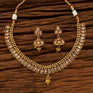 Conjunto de collar chapado en oro tradicional, 15208 - Product Image 1