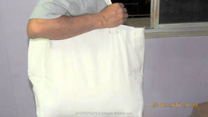 Sac fourre-tout en lin tissé à la main Sac à provisions écologique - Product Image 4