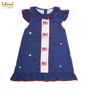 4th ของ july ชุดกันเปื้อนแขนยาวถึงเข่าแบบลำลองของเด็กผู้หญิง Embroidery-BB1407ธงชาติอเมริกันในฤดูใบไม้ร่วง - Product Image 2