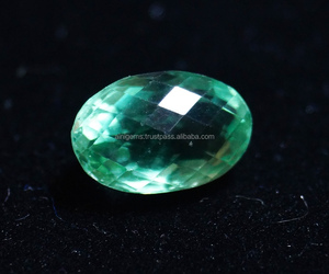 Piedra preciosa facetada de fluorita, piedra de corte ovalada, tamaño pequeño y grande personalizado, Color verde, proveedor de piedras preciosas semipreciosas de la India - Product Image 2