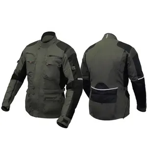 Custom Winter Olive Color Jacket Motorbike Nylon Cordura Textile Racing Jacket