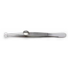 <b>Ring</b> Tipped Forceps 10cm Straight 4.8mm - Product Image 1