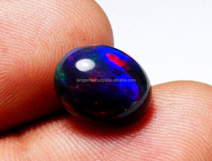 หินโอปอลสีดำเอธิโอเปียนพลอยโอปอล Cabochon Galaxy สีรุ้งเป็นประกายหินโอปอลสีดำทรงวงรีพลอยโอปอลสีดำเอธิโอเปีย - Product Image 5