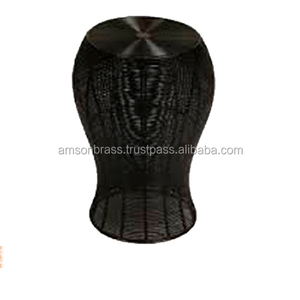 Tabouret de jardin de forme ronde décoratif en fer métallique noir pour meubles de maison Tabouret en fil de fer métallique noir - Product Image 1