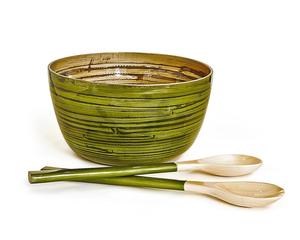 Bol en bambou jetable de haute qualité motif rond personnalisé artisanat peint pour salade ou dîner caractéristique durable - Product Image 1