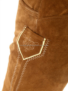 Personnalisé dernier allemand bavarois Shorts en cuir véritable Lederhosen grande taille hommes pantalons anti-rides techniques brodées - Product Image 3