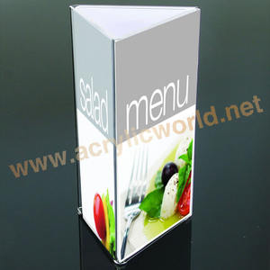 ที่กำหนดเอง3ด้านอะคริลิหมุนพลาสติกที่ทันสมัยตารางผู้ถือเมนู - Product Image 6
