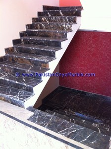 Escaleras de Mármol de Alta Calidad, Peldaños y Alturas de Mármol Negro y Dorado, Diseño Moderno para Decoración del Hogar u Oficina, Escaleras de Mármol Natural - Product Image 4