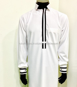 Thobe arabe nouveau design pour hommes vêtements traditionnels musulmans en polyester de style ethnique pour adultes - Product Image 2
