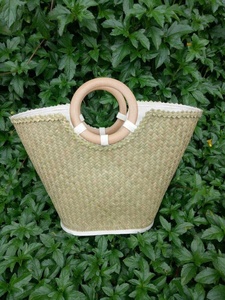 Sac femme jonc de mer vietnamien pour sac de plage d'été souvenir prêt à expédier (Ms.Sandy 84587176063 WS) - Product Image 6