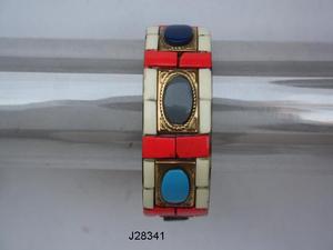 Incrustation d'os de bois de haute qualité et bracelet de combinaison de résine Bracelet en résine élégant Bracelet en résine de Style indien - Product Image 6