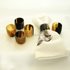 Anneau de serviette en corne fait à la main, avec finition brillante polie pour décor de réception de mariage et fabricant de cuisine et fournitures d'allemagne - Product Image 3