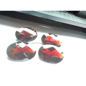 Pierre précieuse ovale en grenat rouge naturel de 12x18 mm, taille checker, qualité supérieure, jeu de couleurs - Product Image 6