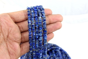 16 "Long brin naturel Lapis Lazuli pierres précieuses lisse forme carrée Heishi perles pour la fabrication de bijoux de qualité supérieure - Product Image 2