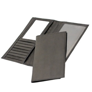 Tarjetero de cuero para hombre y mujer con cierre plegable con función RFID - Product Image 1