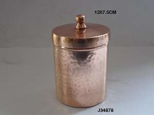 Hammered <b>Mat</b> Copper Finish Candle Holder With Cover Out Wax Candle Vessels and Accessories - Product Image 4