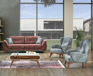 Ensemble de canapés de salon Ramada, style Chesterfield moderne, en bois, pour appartement et hôpital - Product Image 1