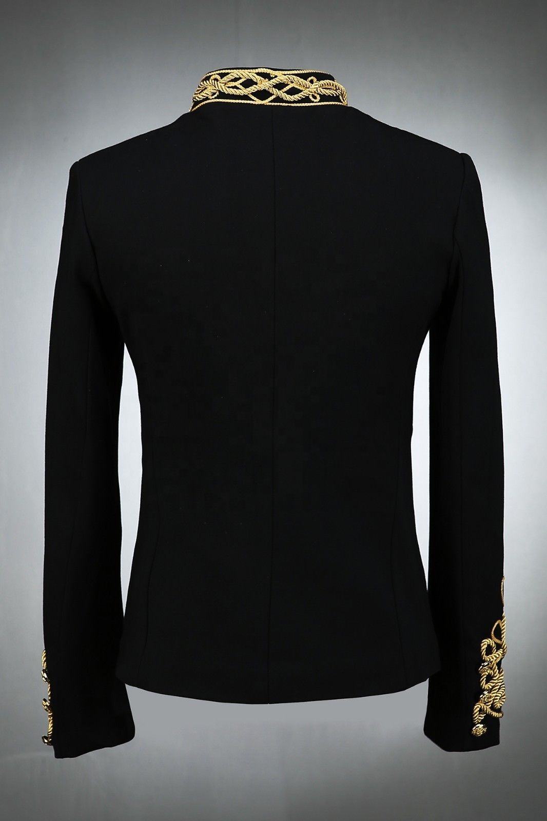 Luxury Napoleon Jacket in Chic Black with Golden Rope Décor