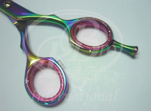 Ciseaux de coiffure professionnels à double coude, vis fixe, crochet amovible, revêtement en titane, qualité supérieure multicolore - Product Image 3