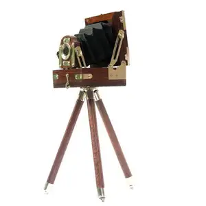 Nautical Vintage Camera Home Decorative Gift Brown Tripod handmade manufacture 2021 at best wholesale price made in India