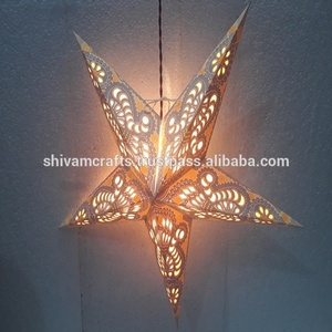 Lámparas/Linternas Decorativas de Papel con Estampados de Ganesh en Colores Variados, 5 Puntas, 60 cm, LAXMANS PSL-075 para Navidad, Venta al por Mayor desde India - Product Image 5