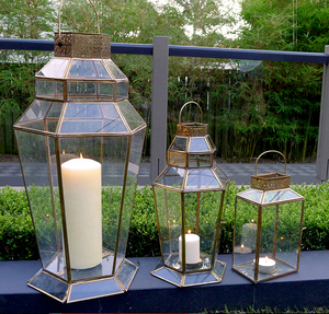 Linterna de vela de jardín de metal negro y vidrio para decoración de boda de oficina en casa otros candelabros y linternas - Product Image 2