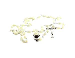 Rosario de madreperla de cinco décadas con medalla CENTRAL DE LA Virgen María compromiso religioso/Collar de boda en caja de plástico - Product Image 1