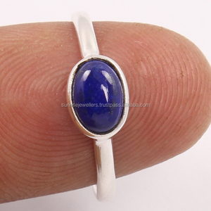 Real <b>Blue</b> Lapis Lazuli Ring Natural Gemstone Choose Any Size, Lightweight, Statement, Cute Tiny, Girl's Women's Ladies <b>Jewellery</b> - Product Image 2