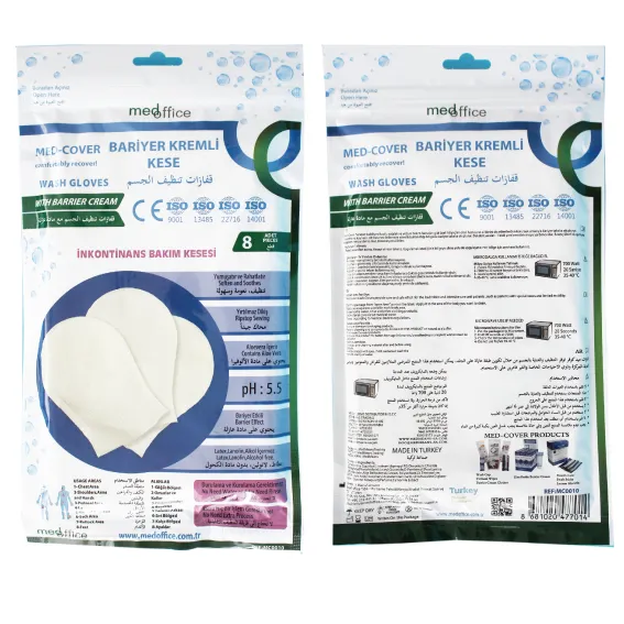 Nonwoven Wash Mitt Wash Gloves for Total Body Cleaning and Care, Ready to Use