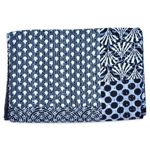 Cubrecama Acolchado Kantha de Algodón Premium, Hecho a Mano con Estampado de Bloques, Tamaño Queen, 500 Hilos, Ecológico, Suave, Estilo Vintage, Textiles para el Hogar - Product Image 3