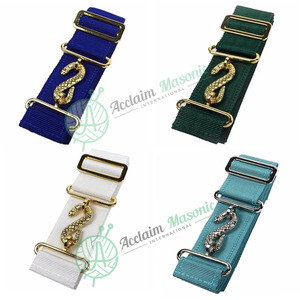 Cinturón ajustable Masonic Regalia Delantal con juego de serpiente dorada 3D Ajuste de insignias de latón de tamaño personalizable para uso decorativo - Product Image 1