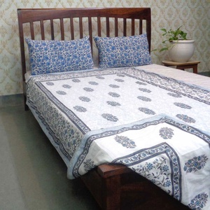 Sản phẩm mới Ấn Độ nhà sản xuất ragini màu xanh Ấn Độ tay khối in bông đôi kích thước dohar để bán với giá tốt nhất - Product Image 6