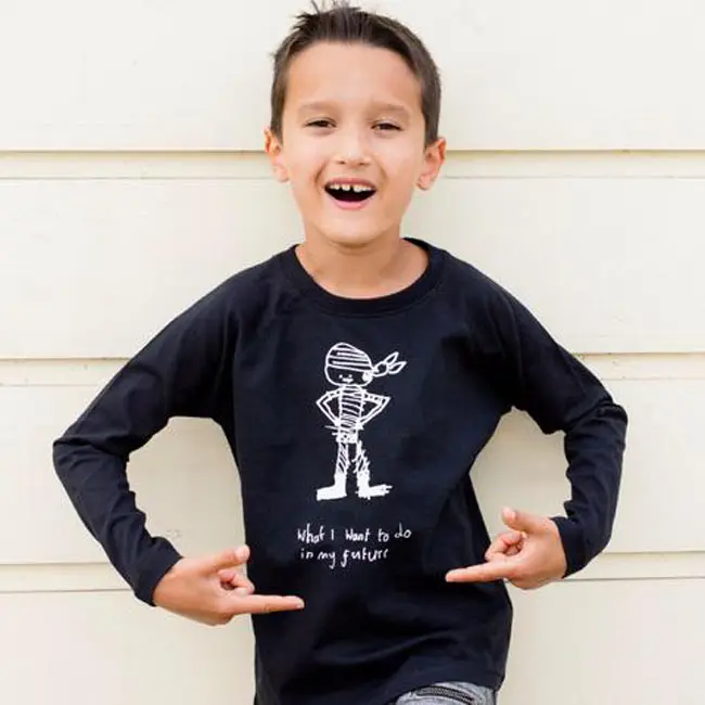 Wholesale printed Unisex kids long sleeve t shirt custom your own brand clothing by professional Bangladeshi manufacturers