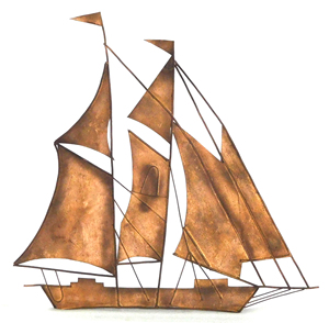 Venta caliente nuevo diseño de Metal en forma de barco arte de la pared para casa Hotel restaurante elemento de decoración - Product Image 2