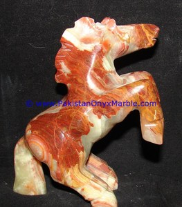 Caballo de mármol de ónix natural tallado artesanías de piedra pulida para decoración del hogar modelo grabado estilo amor - Product Image 2