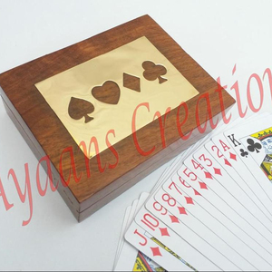Boîte à carte unique en bois. Boîte à carte unique Boîte incrustée de laiton Boîte à carte en bois Boîte de rangement pour carte unique Fabriquée à la main - Product Image 1