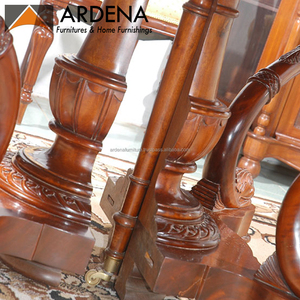 Cổ Pháp Tròn Mở Rộng Gỗ Tếch Gỗ gụ Bàn Ăn Rắn Gỗ Phong Cách Cho Nhà Và Nhà Hàng Đồ Nội Thất Thiết Lập - Product Image 4