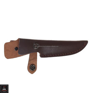 Couteau de chasse damas lame en acier durable manche en bois en cuir véritable gaine personnalisable OEM/ODM avec étui à boucle de ceinture en cuir - Product Image 4