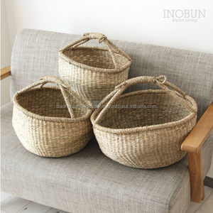 Panier Bolga en jonc de mer naturel avec poignée - Rangement pliable écologique pour vêtements - Taille personnalisée - Product Image 2