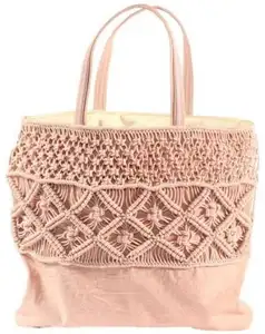 Bolso de hombro de paja de macramé para playa, tejido de rafia con cordón, hecho a mano, para verano