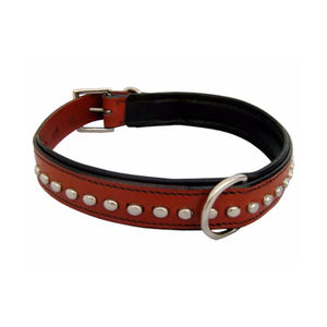 Collier de chien moyen et grand réglable de luxe en cuir souple de haute qualité avec matériel en laiton clouté massif personnalisé - Product Image 5